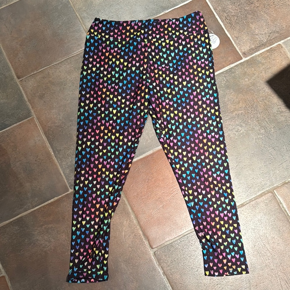 NWT Colorful Heart Pattern Leggings plus size soft Sz 2X Galaxy Fox Clothing